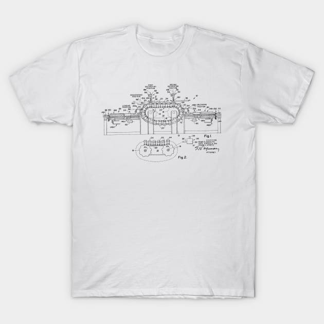 Bottle Decorating Apparatus Vintage Patent Hand Drawing T-Shirt by TheYoungDesigns